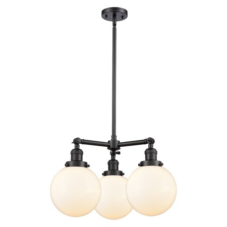 Innovations Lighting 3 Light Chandelier 207-BK-G201-8